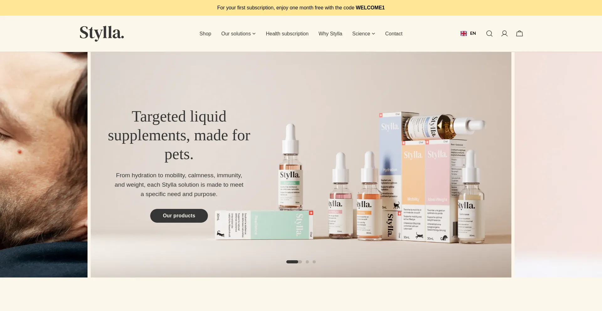 Website screenshot of Styllacare.com