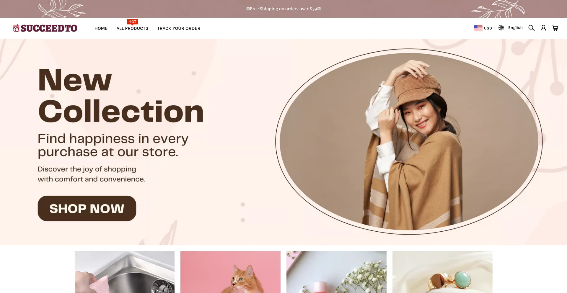 Website screenshot of Succeedto.com