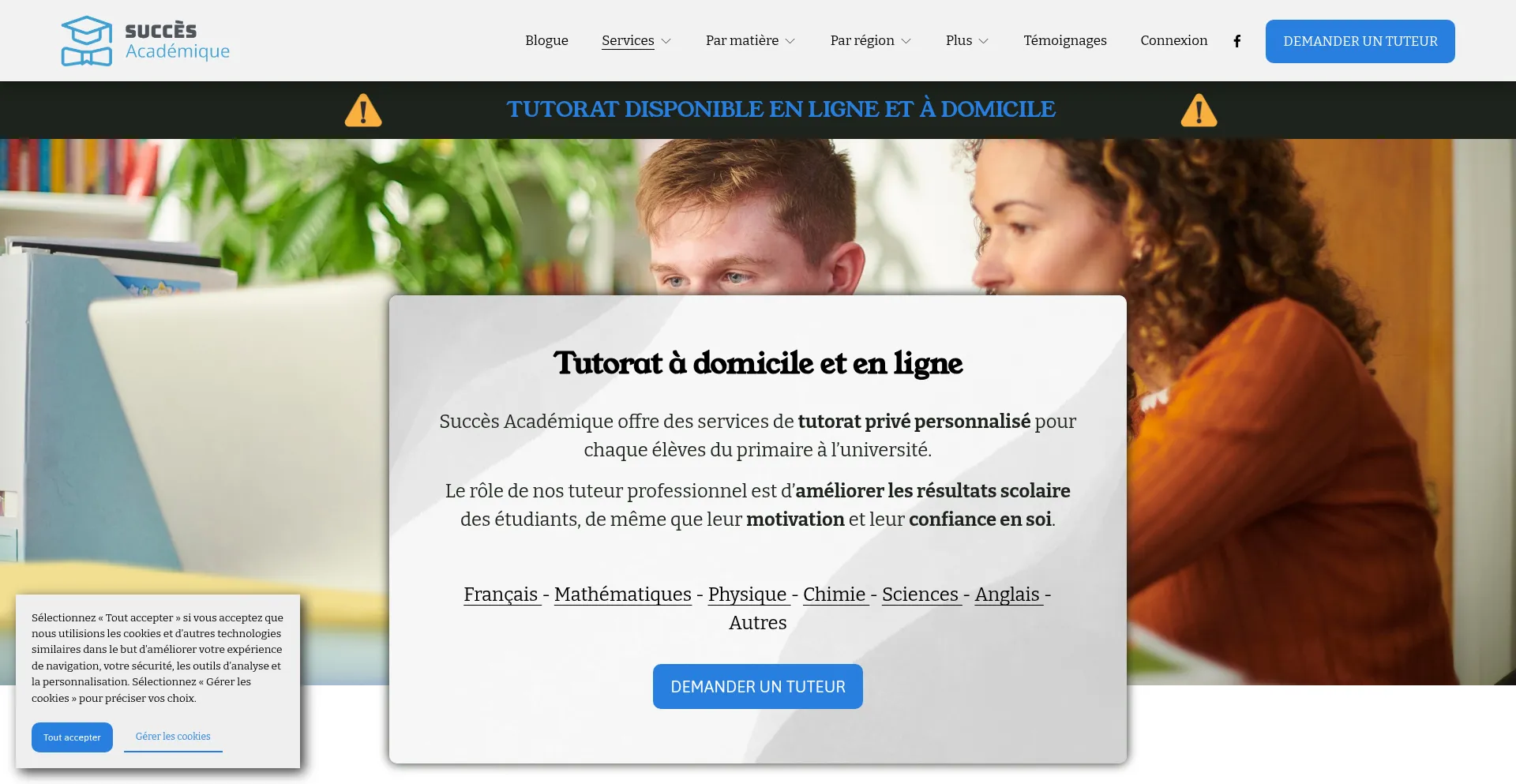Website screenshot of Succesacademique.com