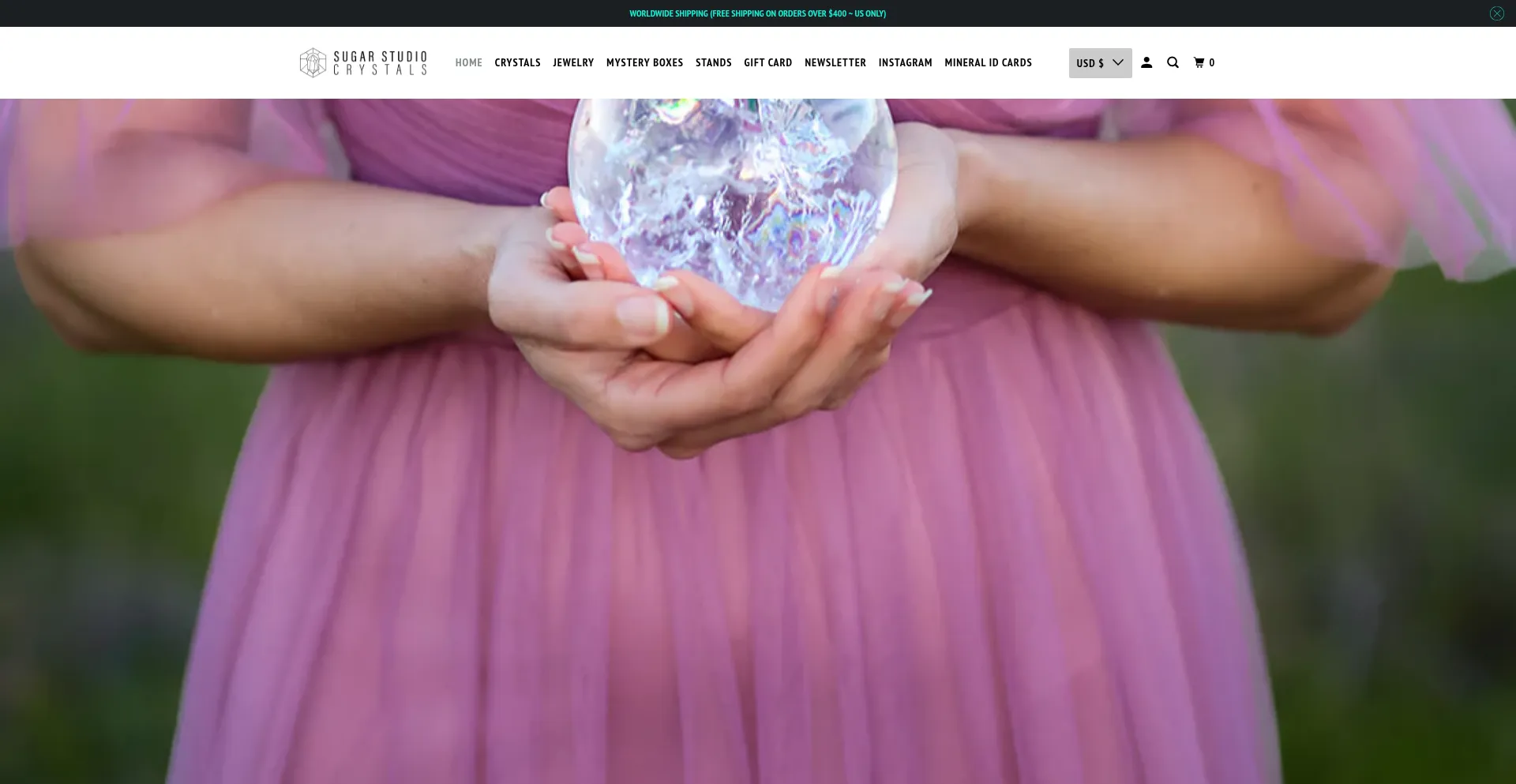 Website screenshot of Sugarstudiocrystals.com