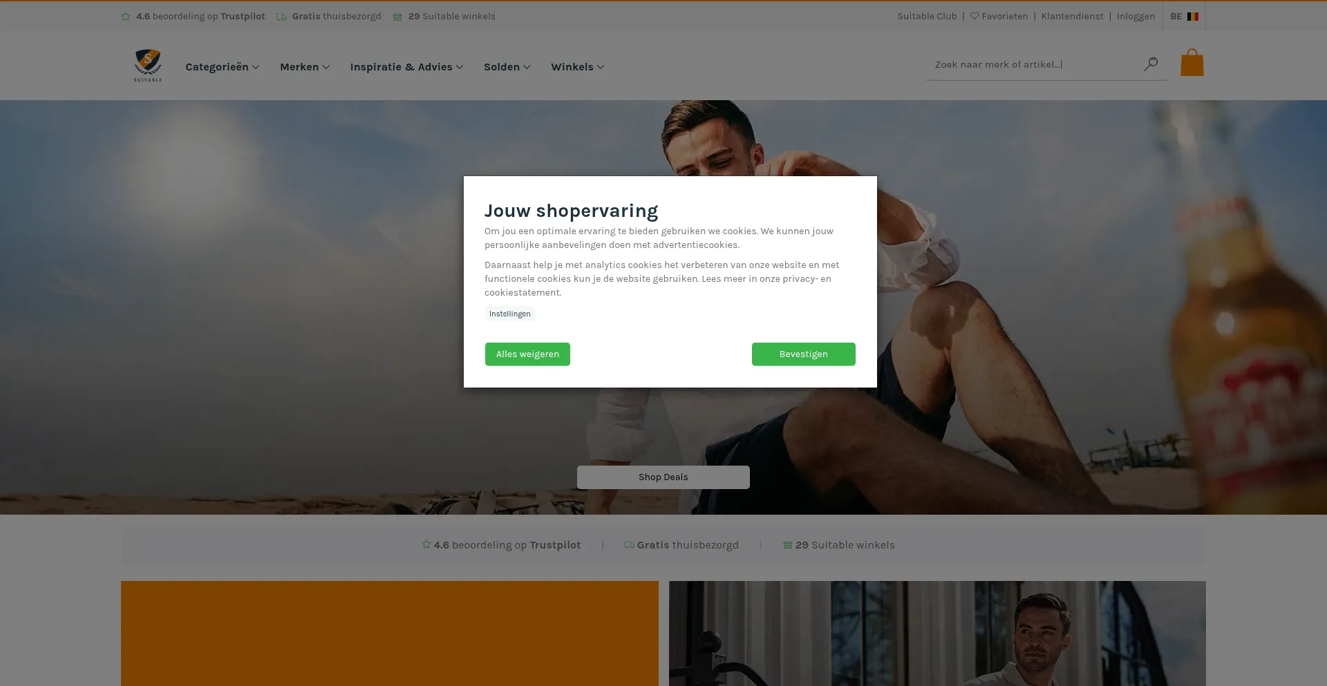 Website screenshot of Suitable.be