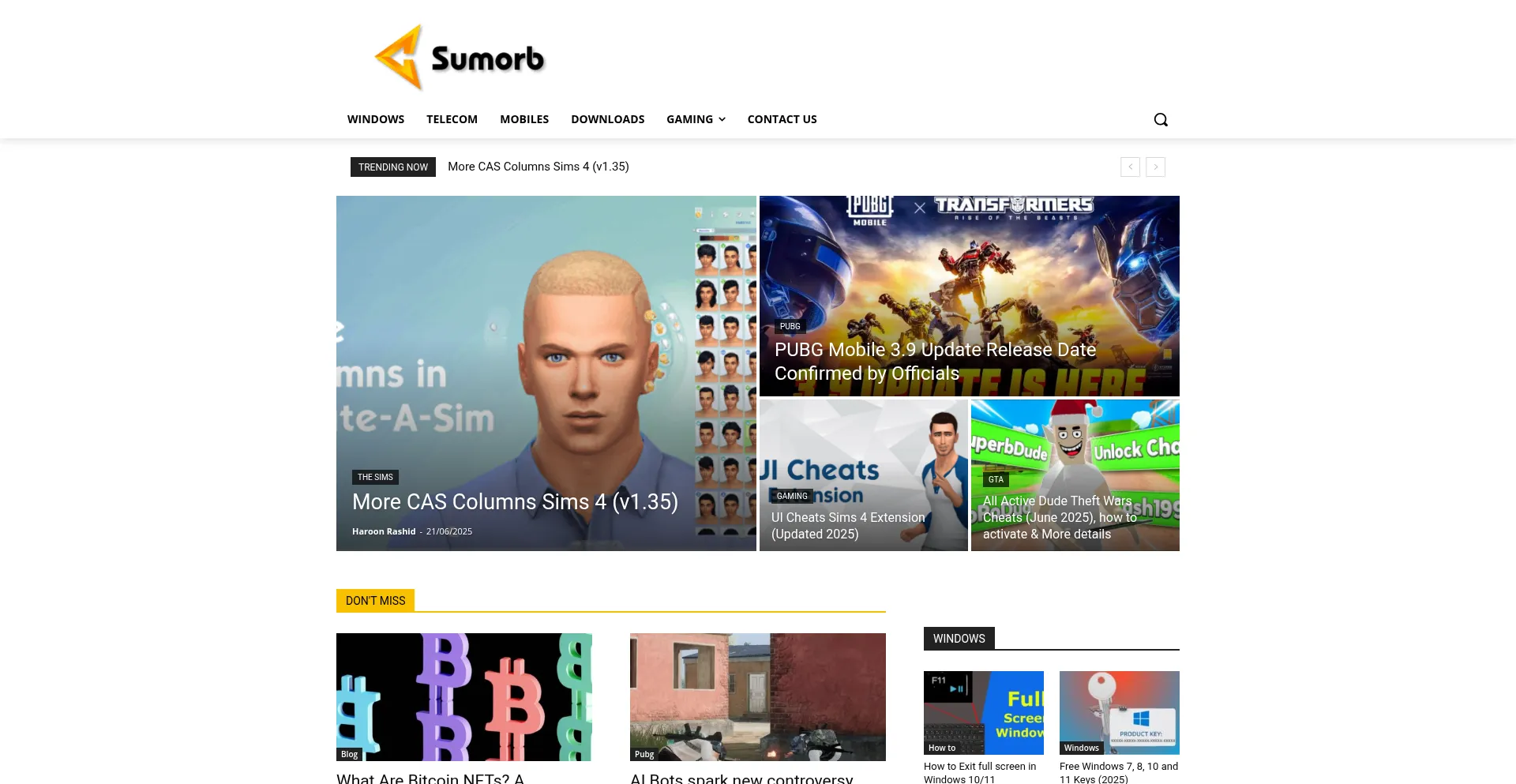 Website screenshot of Sumorb.com