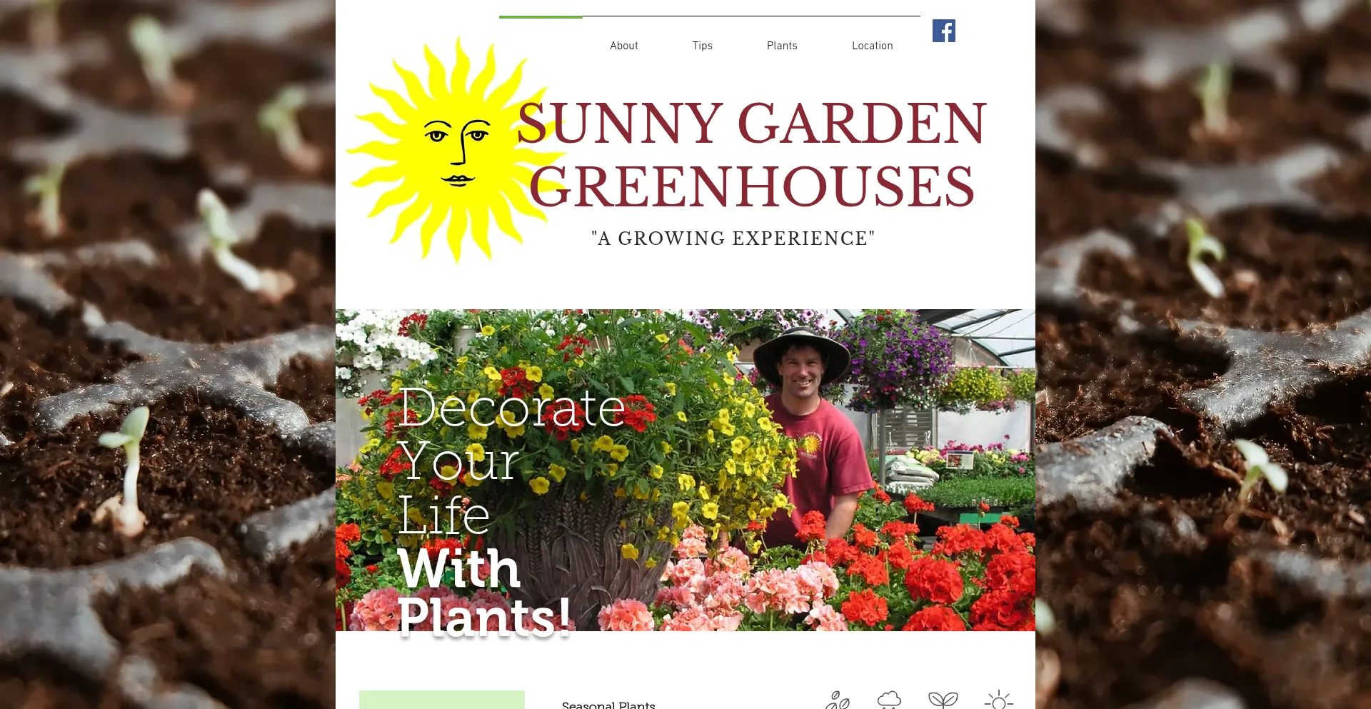 Website screenshot of Sunnygardensinc.com