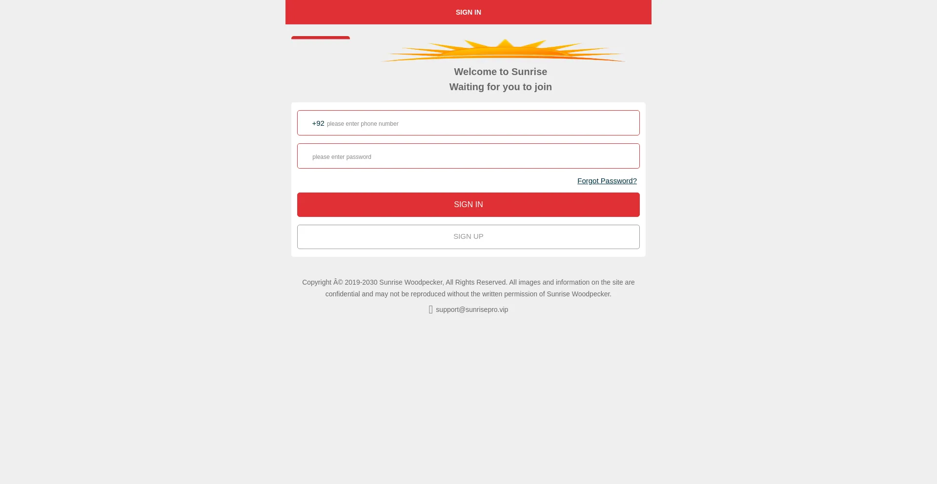 Website screenshot of Sunrise-pk.com