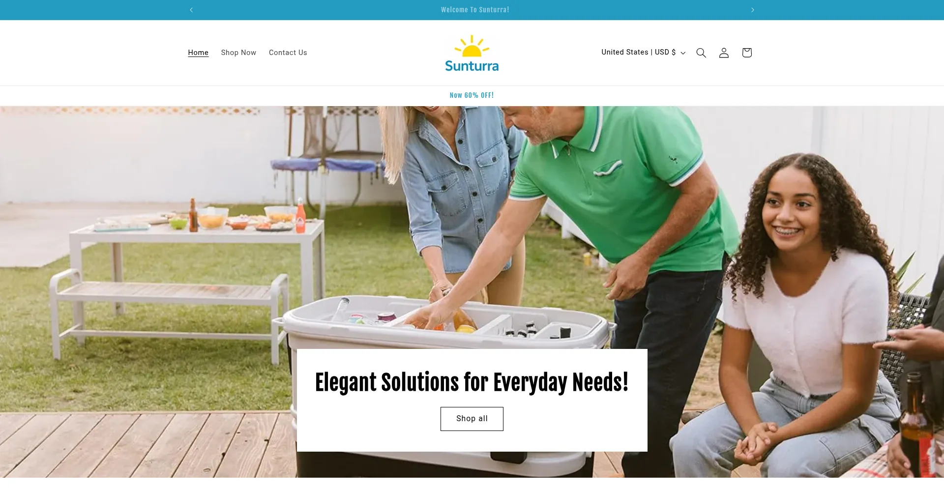 Website screenshot of Sunturra.com