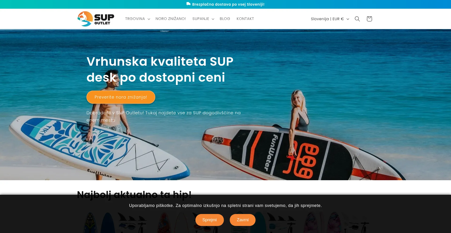 Website screenshot of Sup-outlet.si