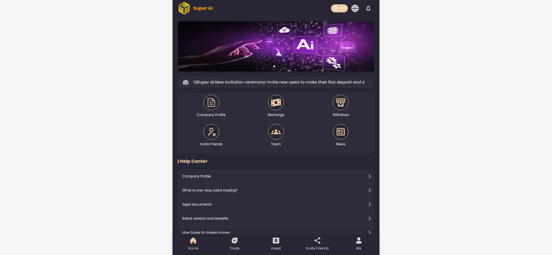 Website screenshot of Superai.xin