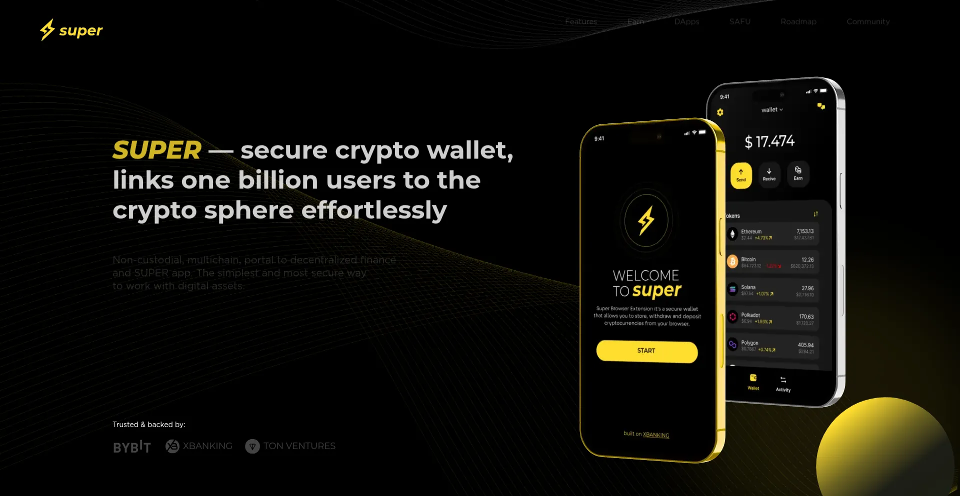 Website screenshot of Superdapp.io