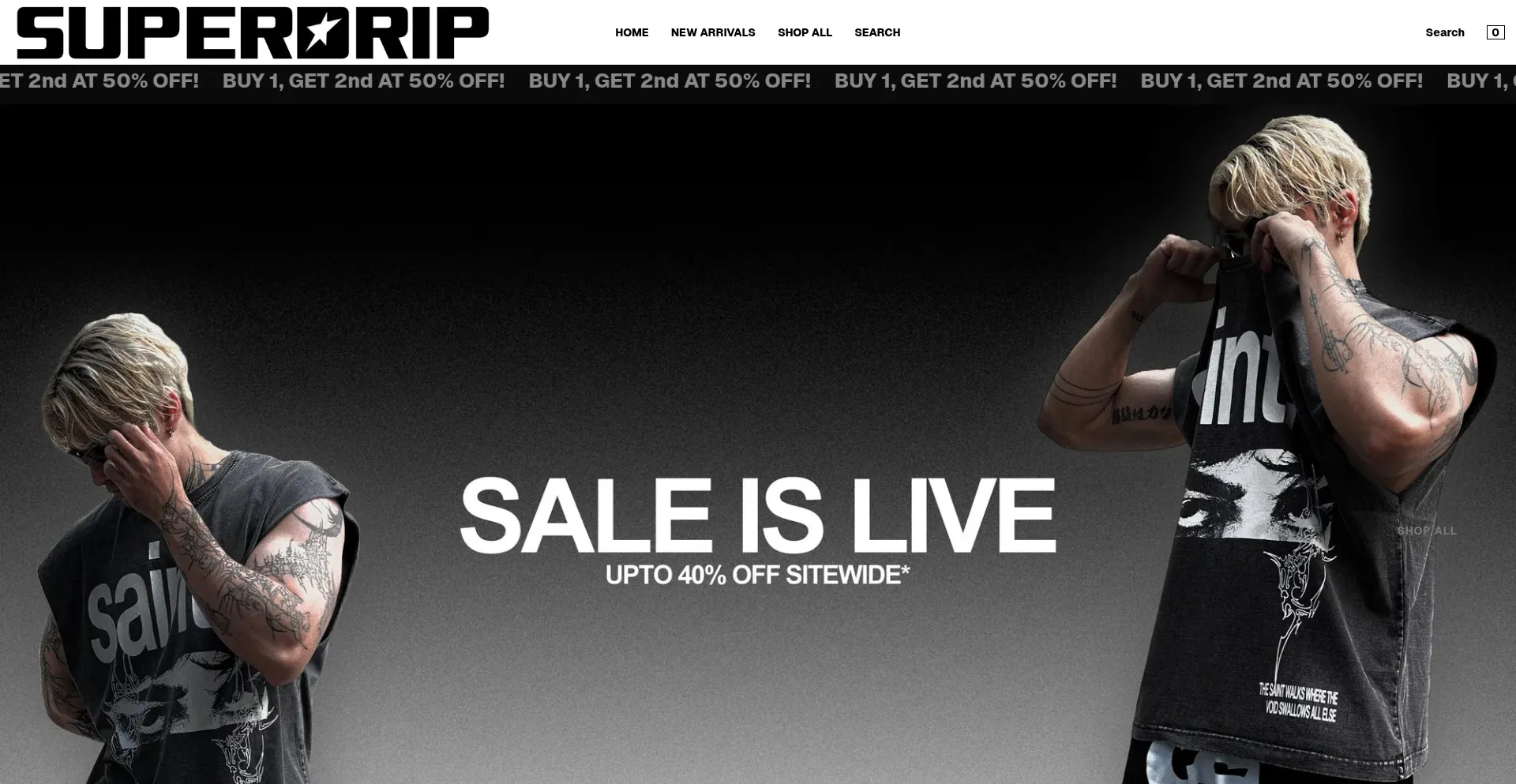 Website screenshot of Superdripwear.in