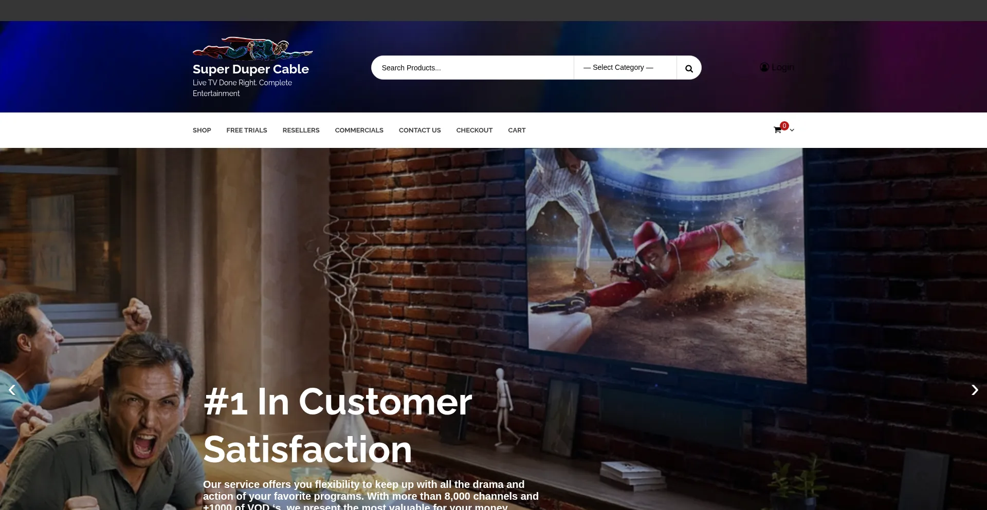 Website screenshot of Superdupercable.com