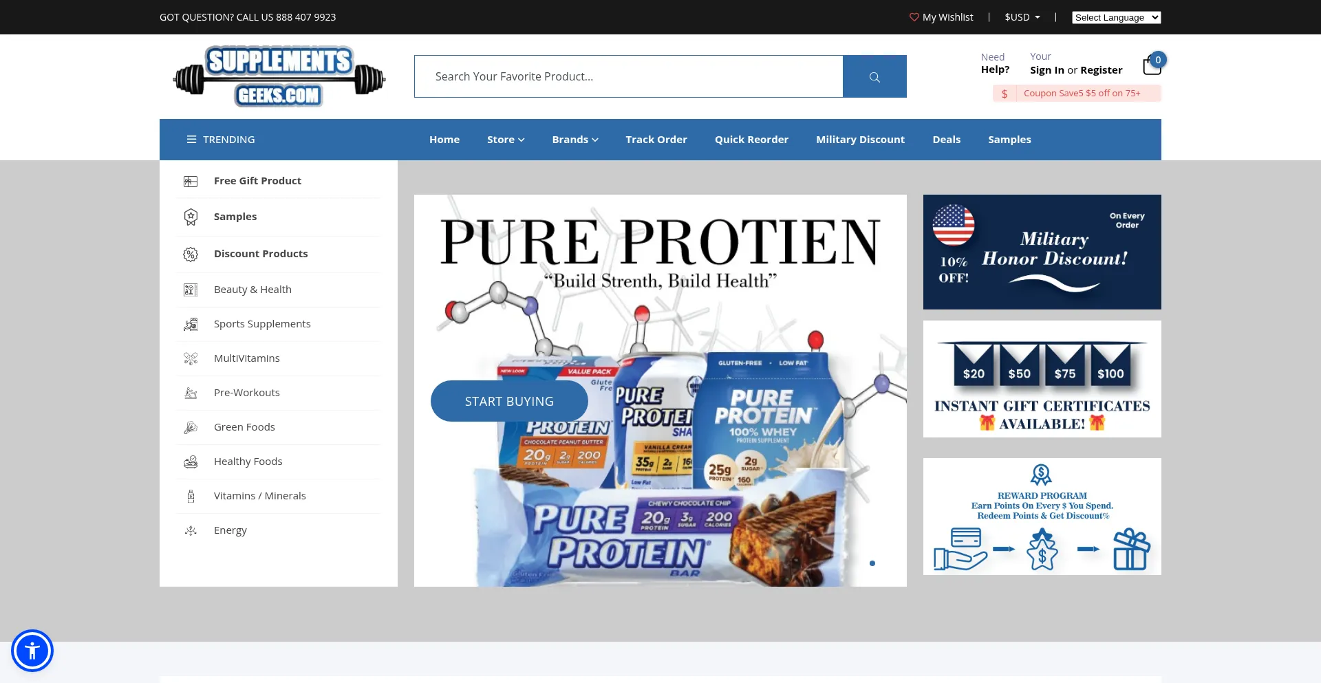 Supplementsgeeks.com Screenshot