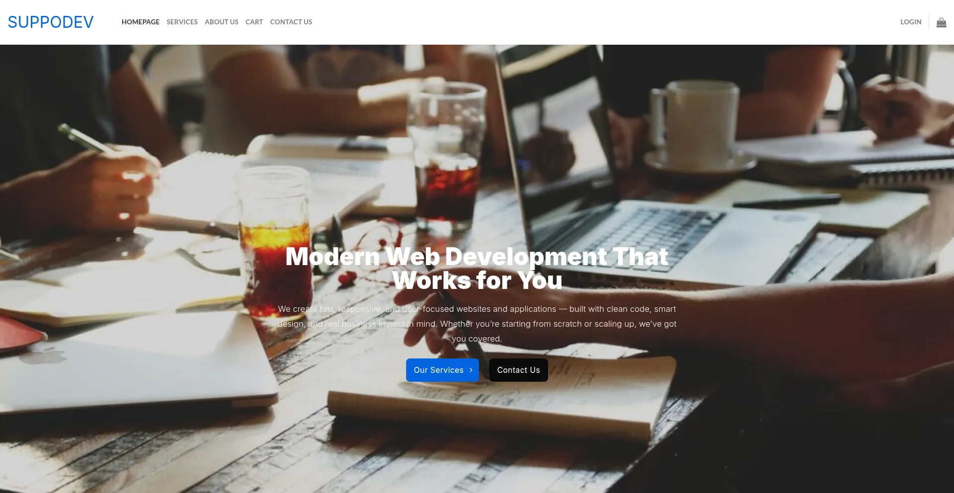 Website screenshot of Suppodev.com