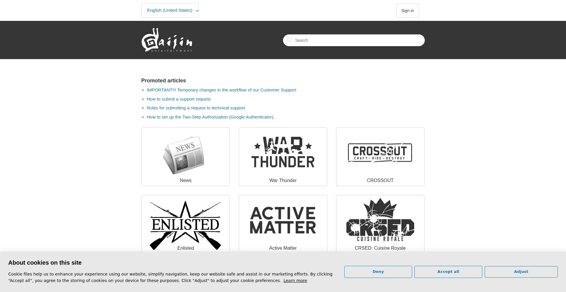 Support.gaijin.net