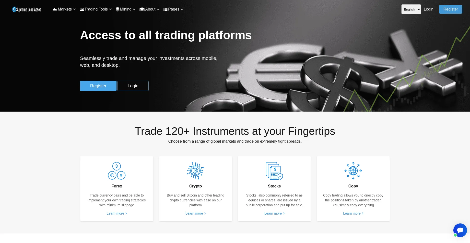 Website screenshot of Supremeleadasset.com
