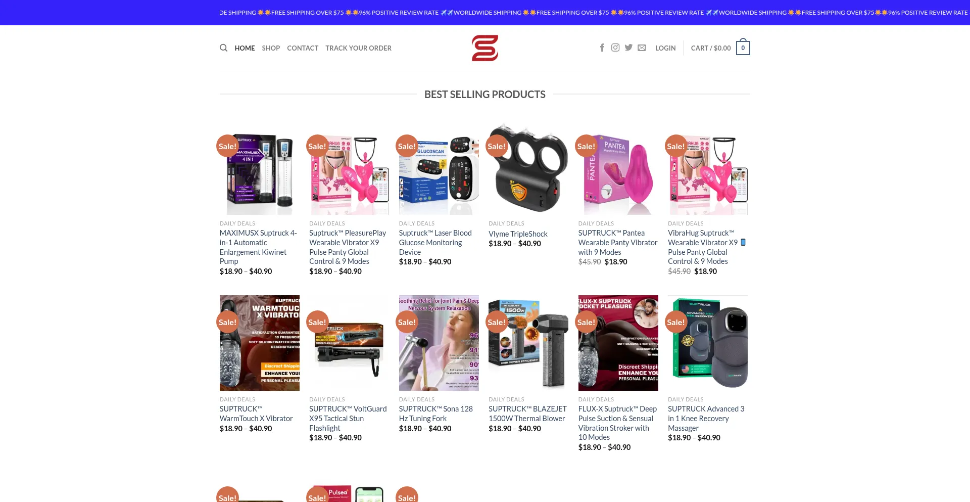 Website screenshot of Suptruck.org