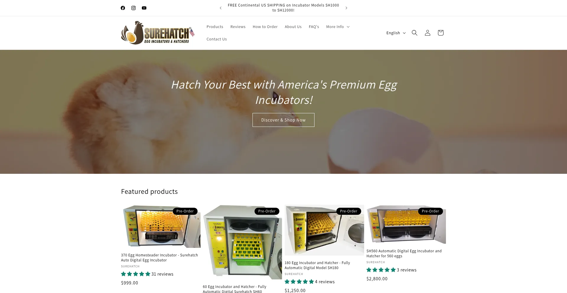 Website screenshot of Surehatch.com