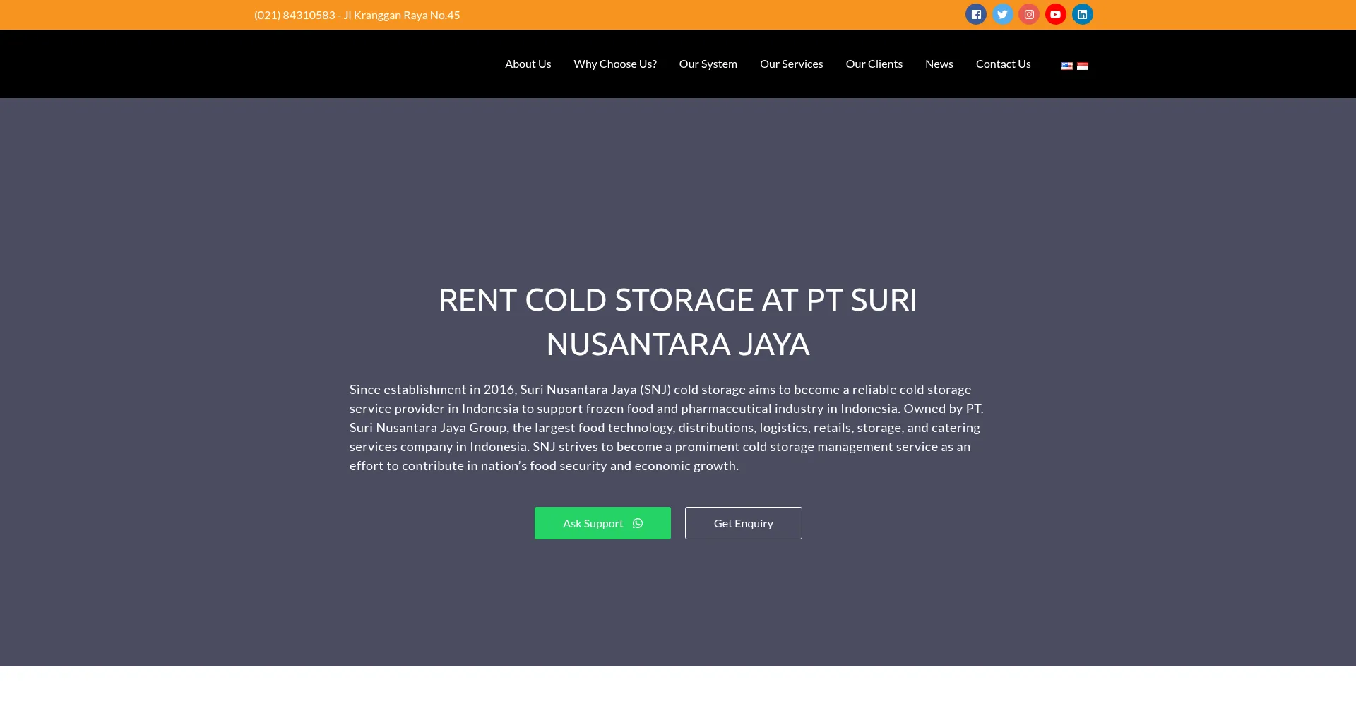 Surinusantaracoldstorage.com