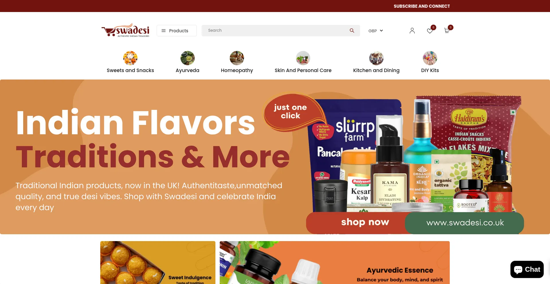 Website screenshot of Swadesi.co.uk