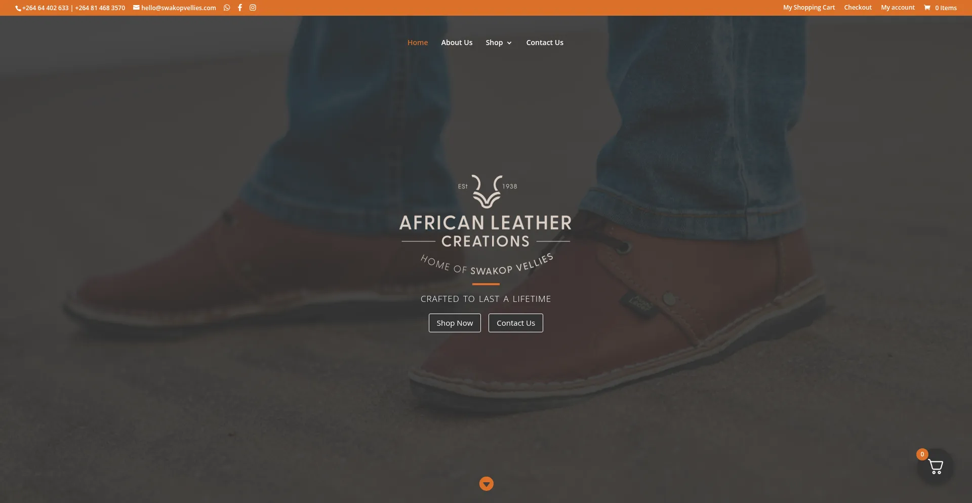 Website screenshot of Swakopvellies.com