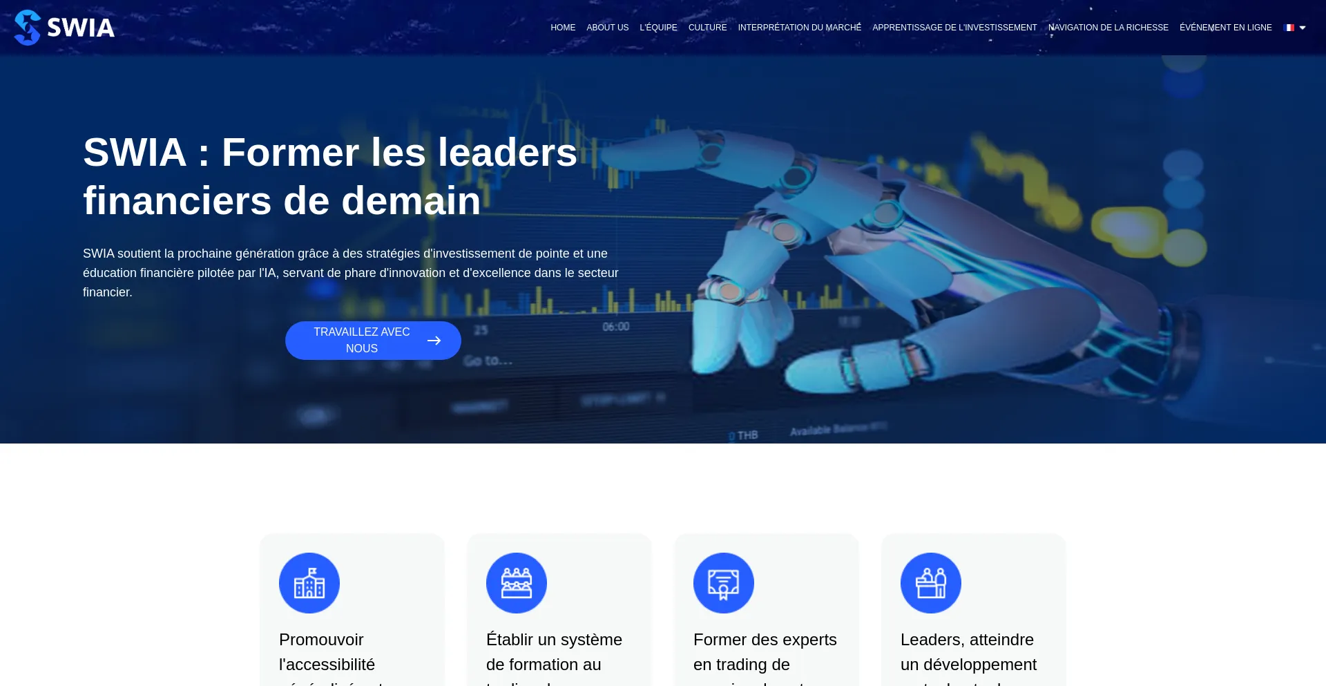Website screenshot of Swia-fr.com