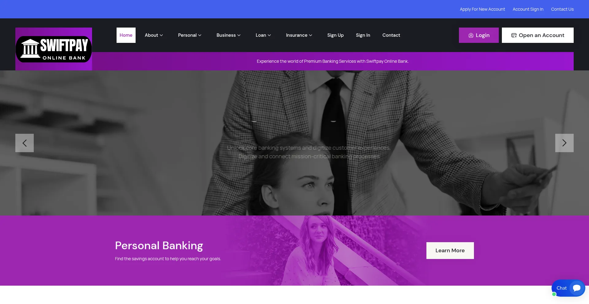 Website screenshot of Swiftpay-online.com