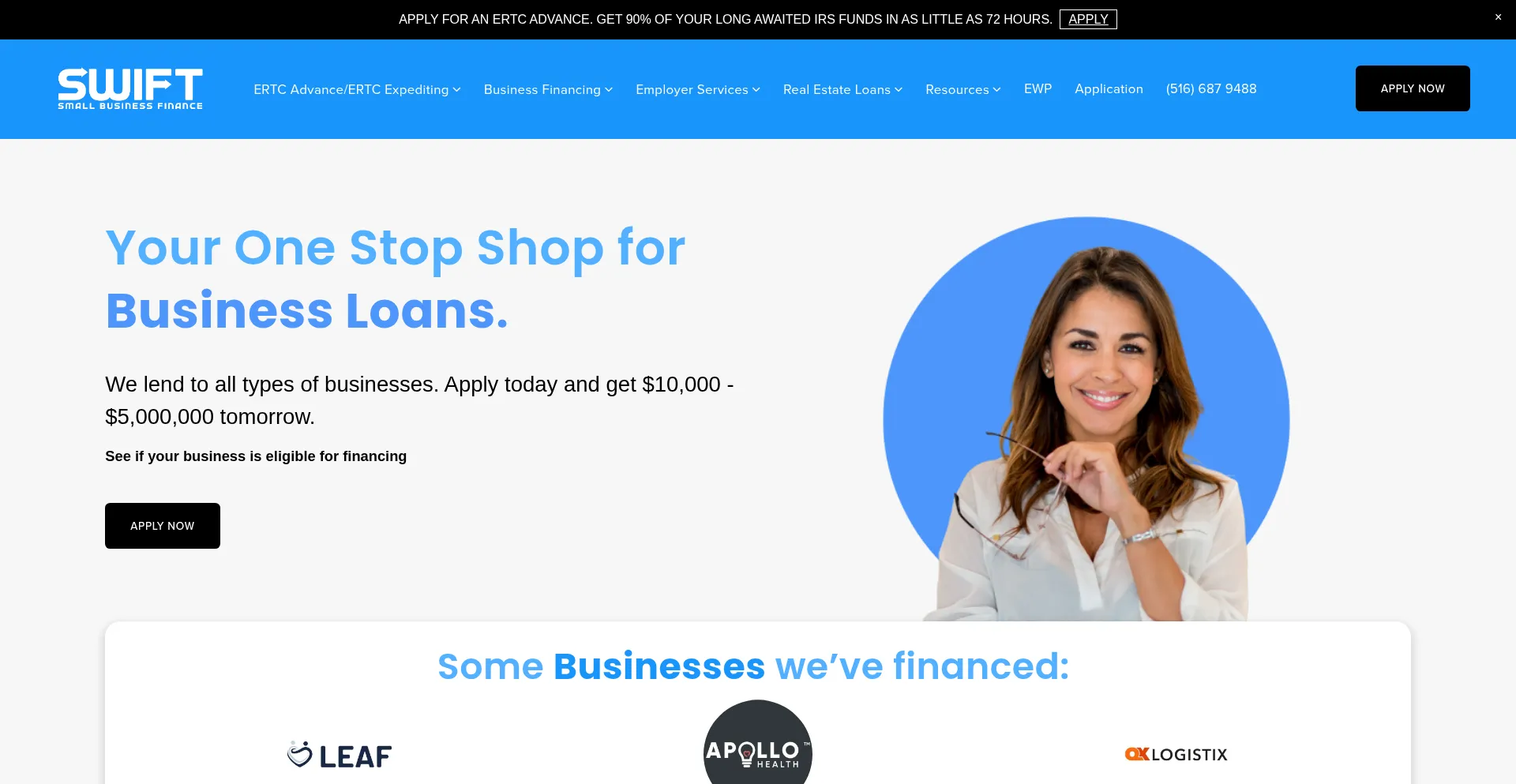 Website screenshot of Swiftsbf.com