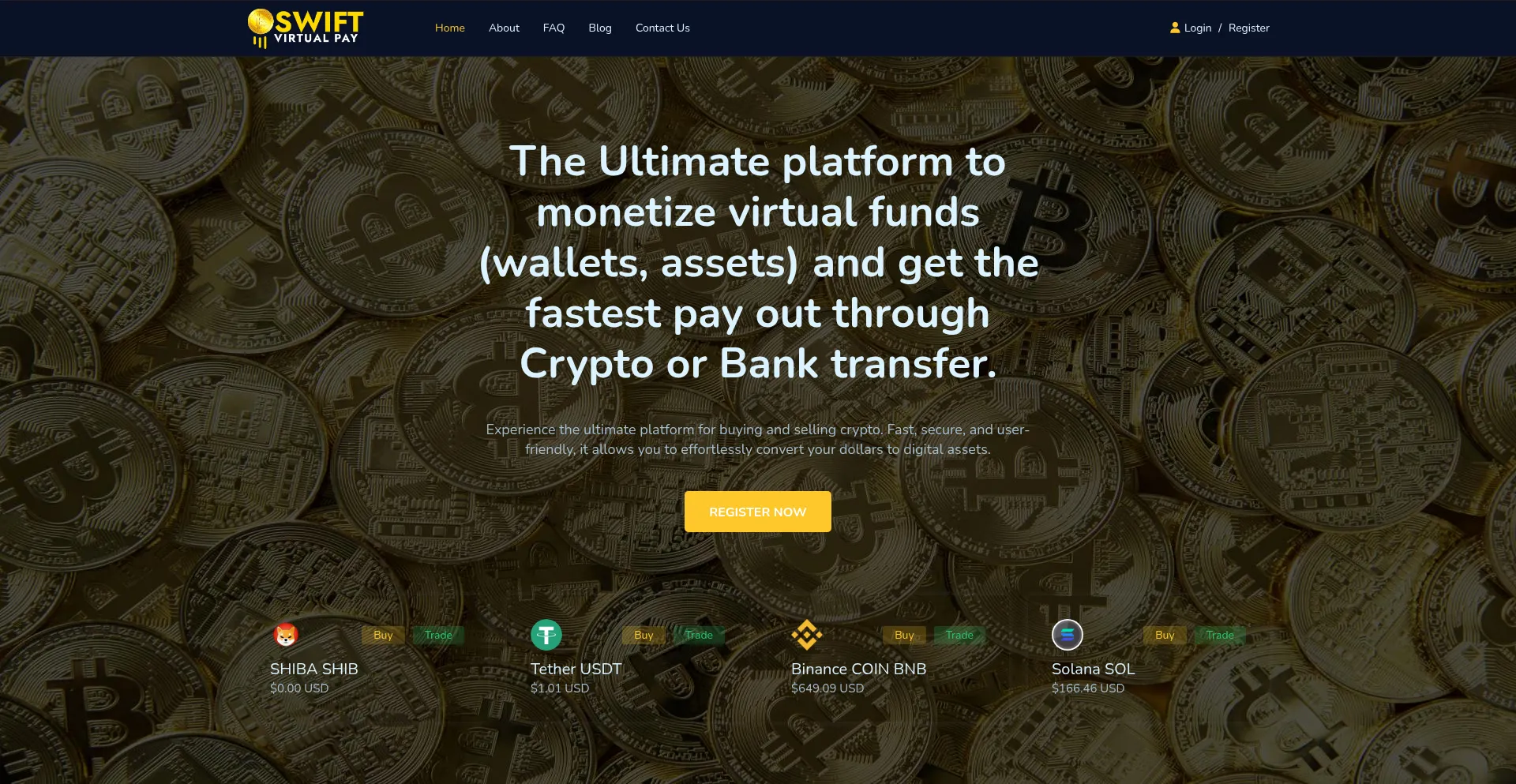 Website screenshot of Swiftvirtualpay.com