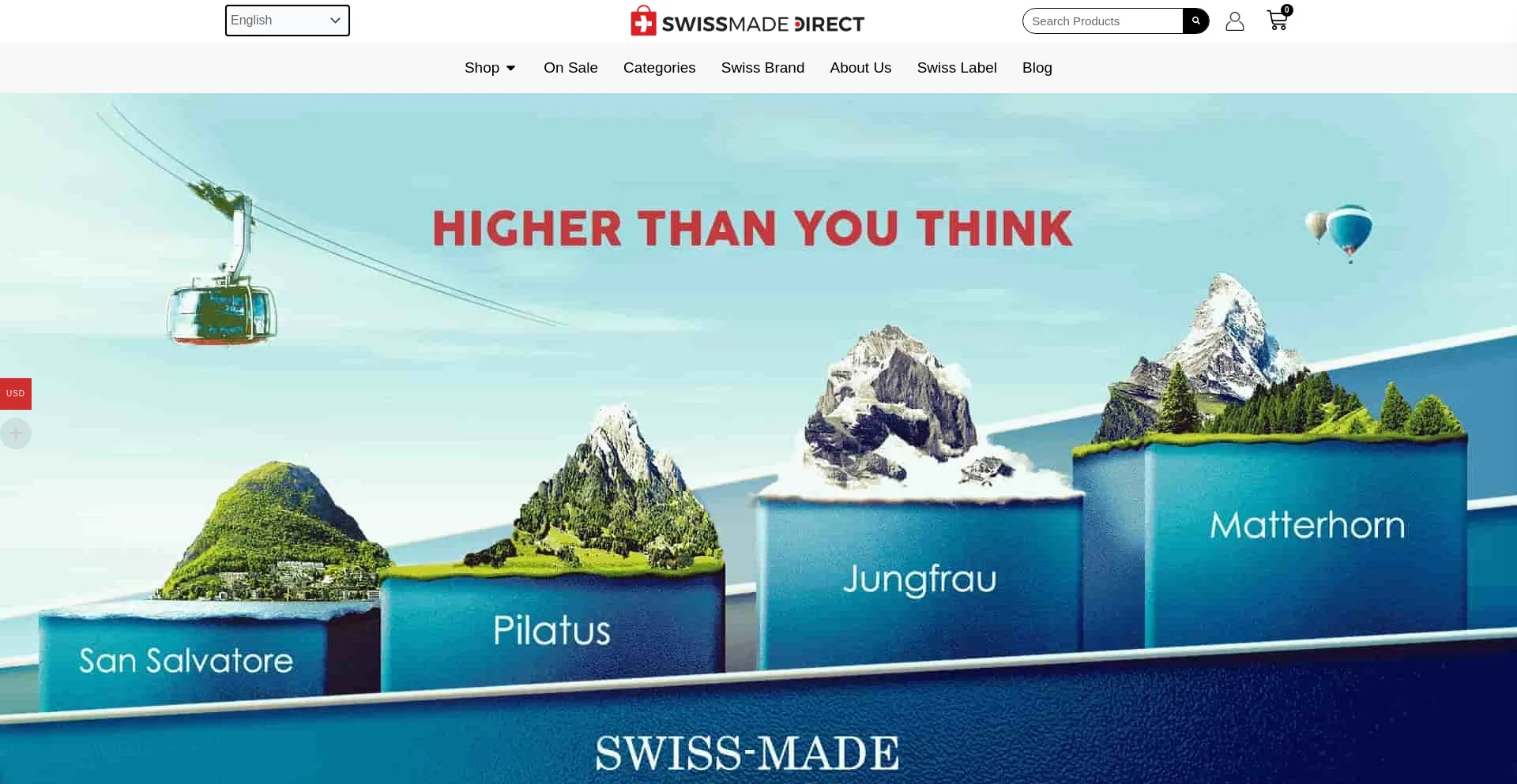 Website screenshot of Swissmade.direct