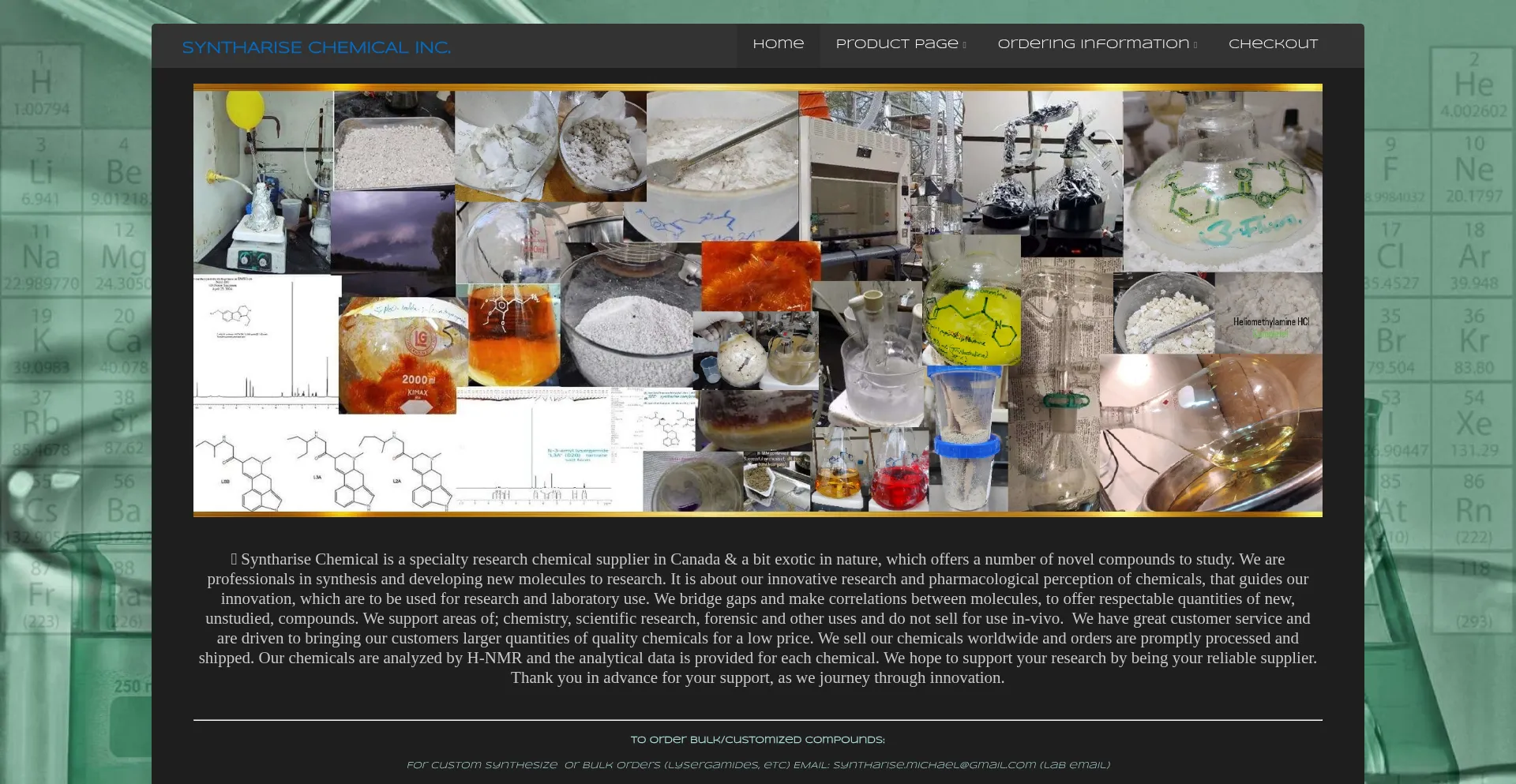 Website screenshot of Syntharise.com
