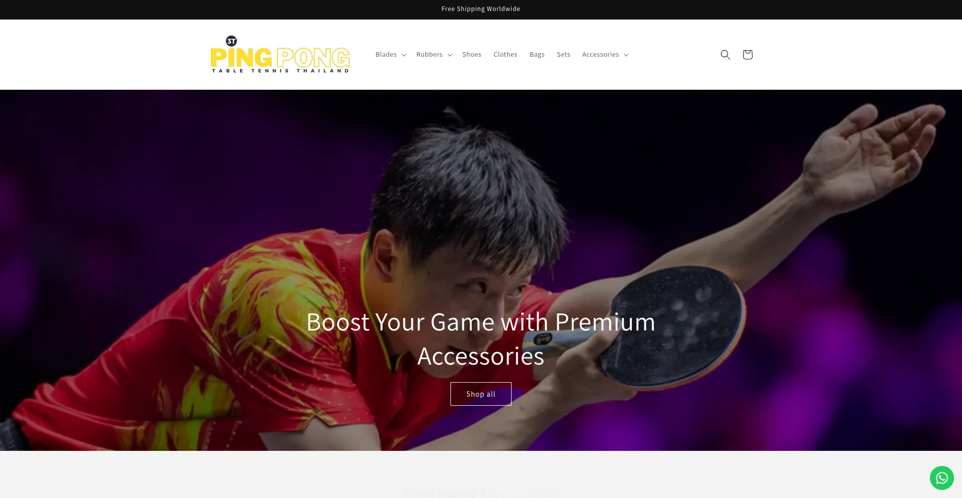 Website screenshot of Tabletennisthailand.com