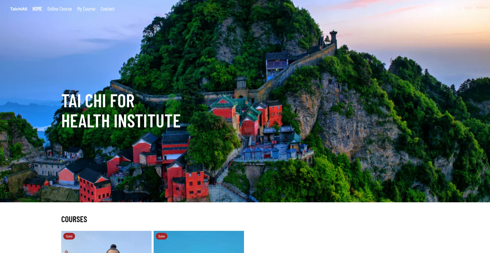 Website screenshot of Taichiall.com
