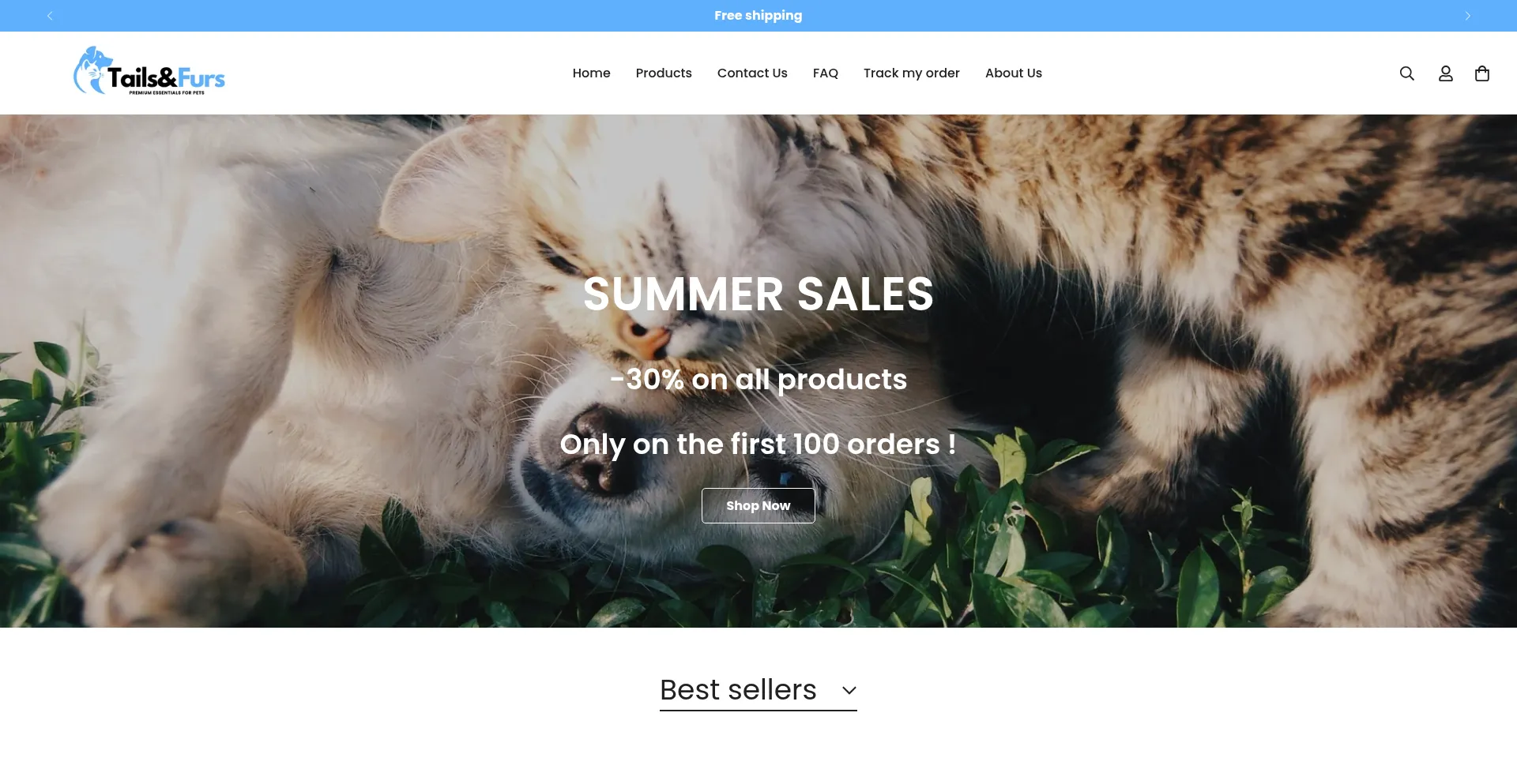 Website screenshot of Tailsfurs.com