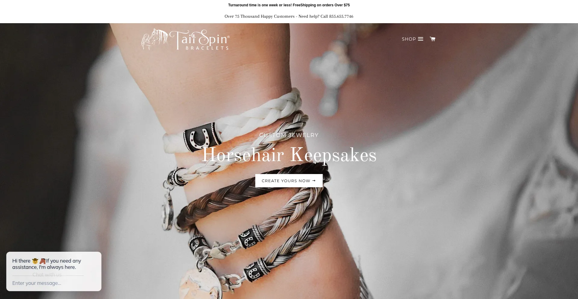 Tailspinbracelets.com Screenshot