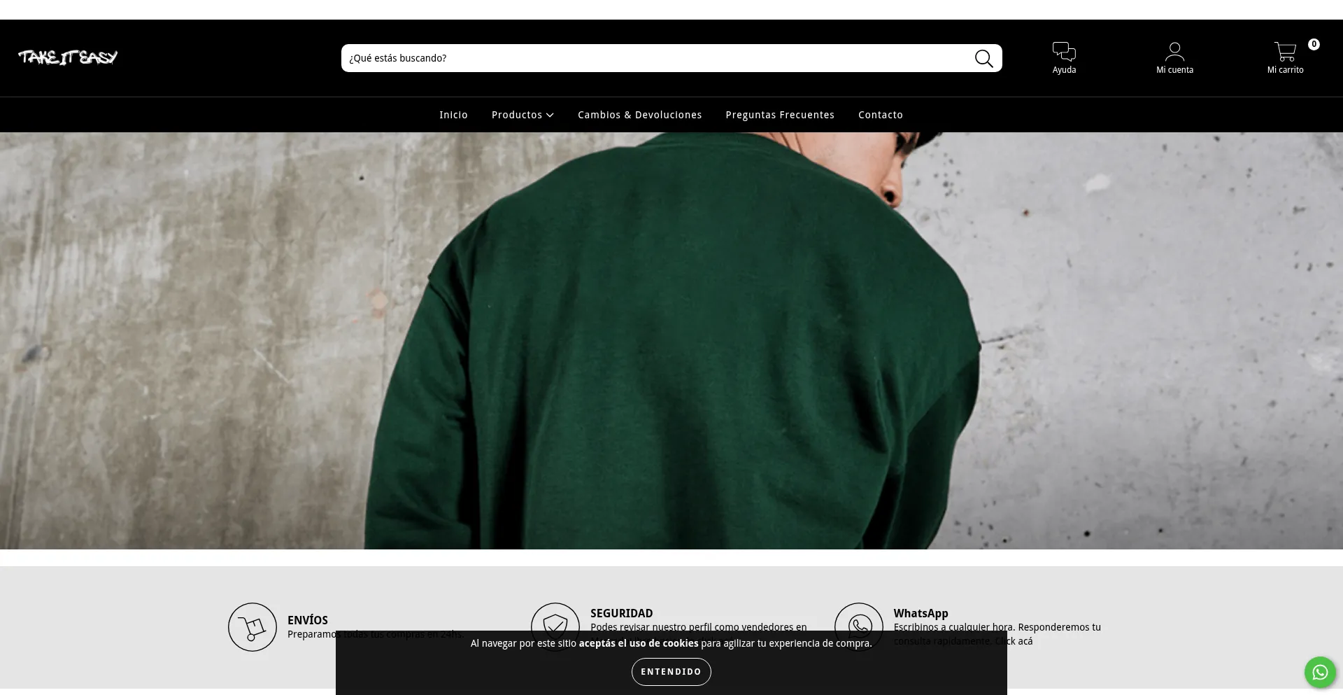 Website screenshot of Takeiteasyshop.com.ar