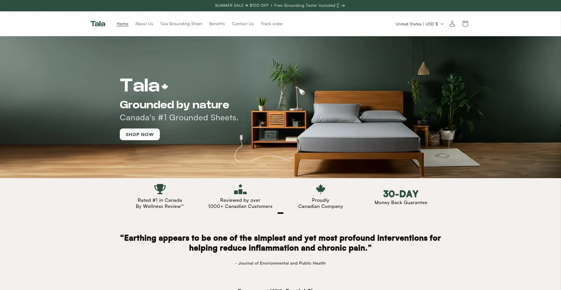 Website screenshot of Talagrounding.ca