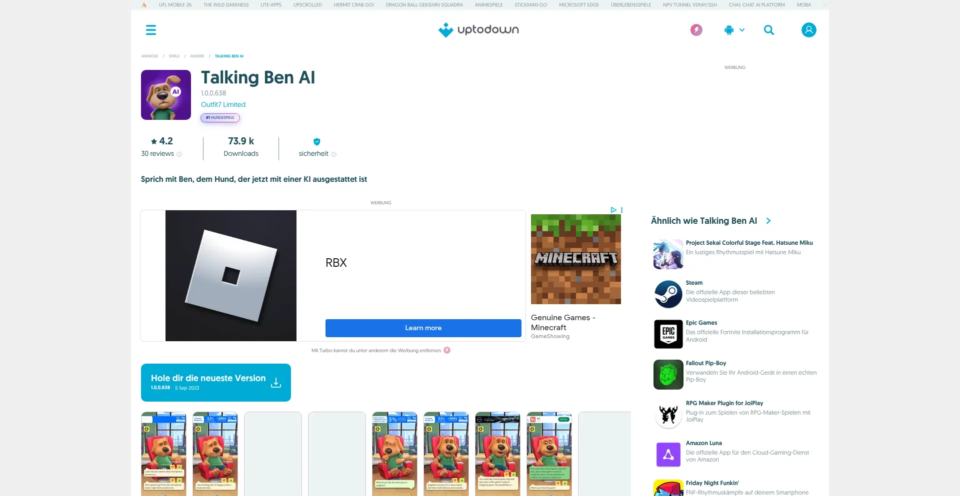Talking-ben-ai.de.uptodown.com : est-ce sûr ? (Confiance 87/100)
