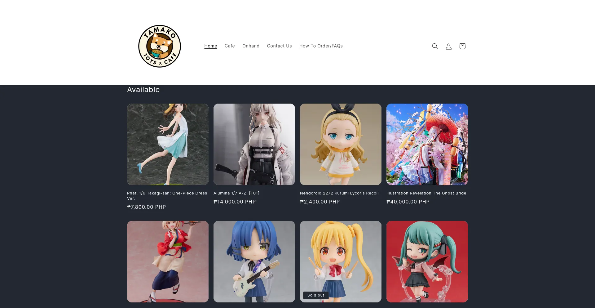 Website screenshot of Tamakotoys.com