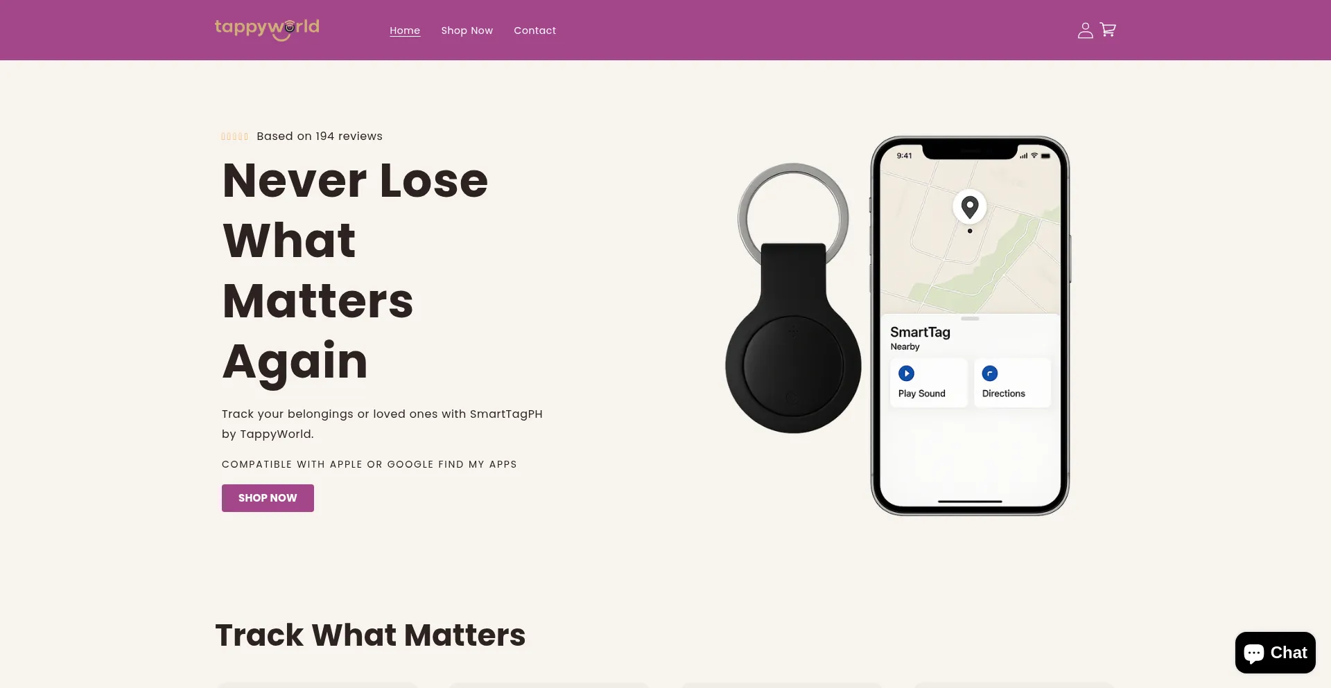 Website screenshot of Tappyworld.com
