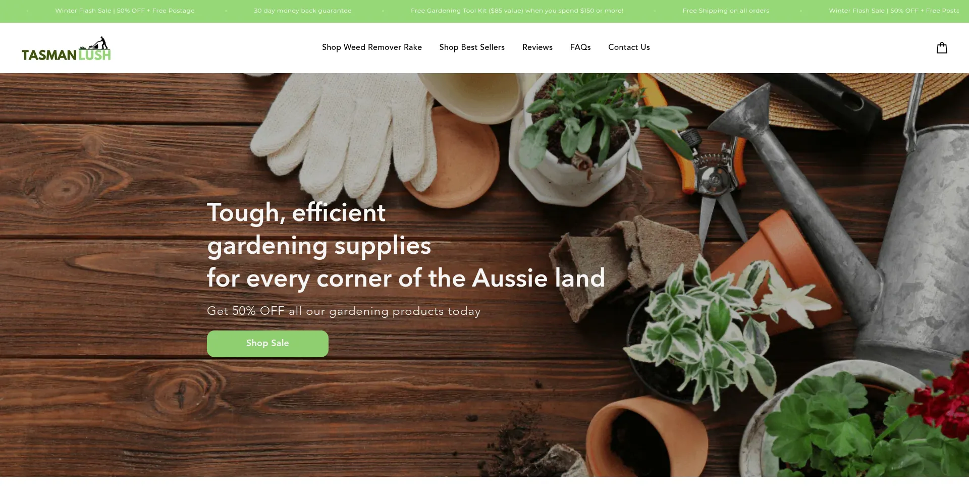 Website screenshot of Tasmanlush.com.au