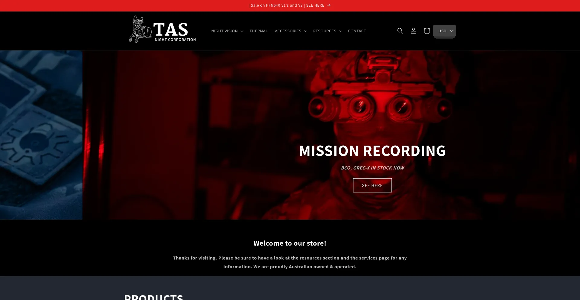 Website screenshot of Tasnightcorp.com