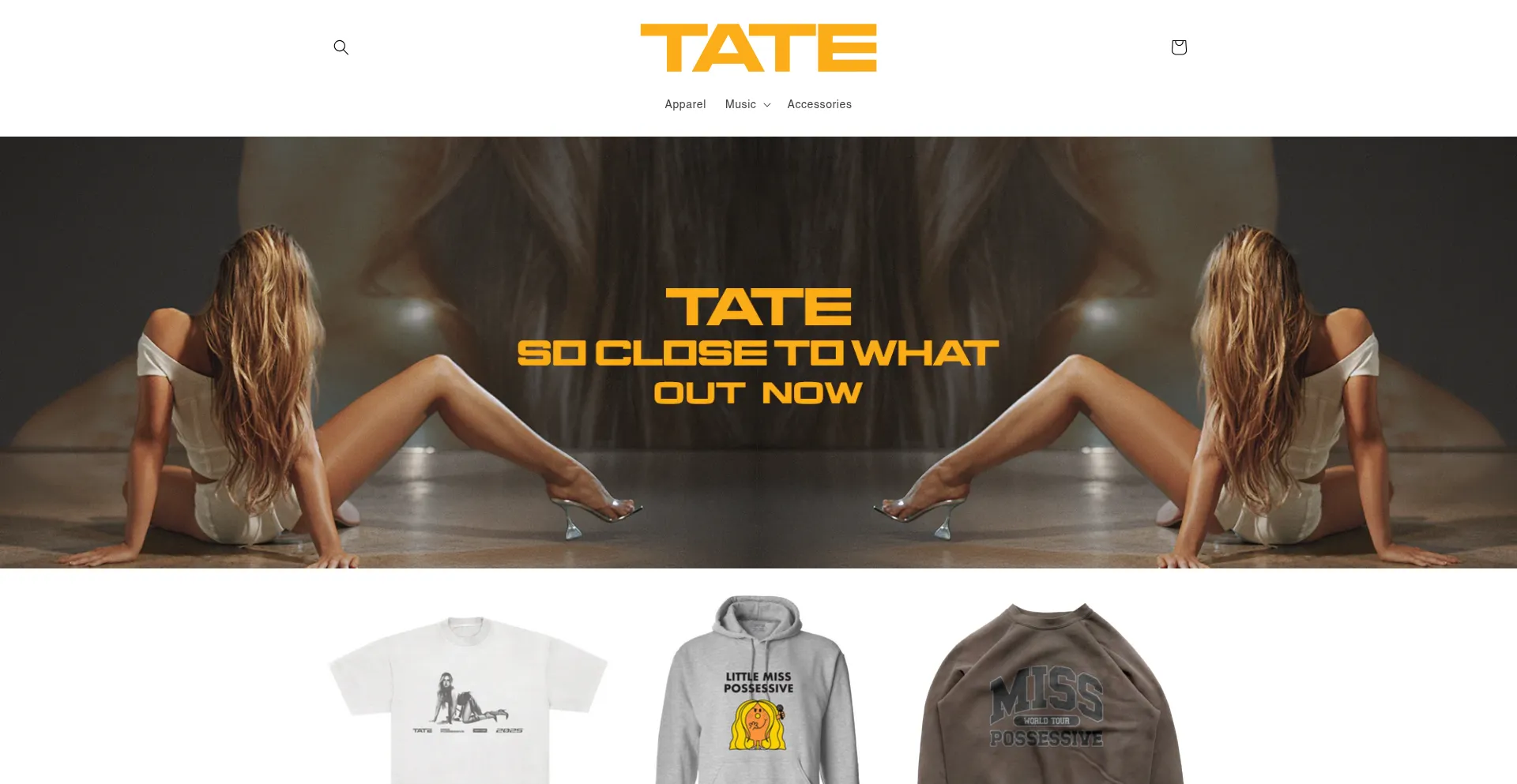 Website screenshot of Tatemcrae.store