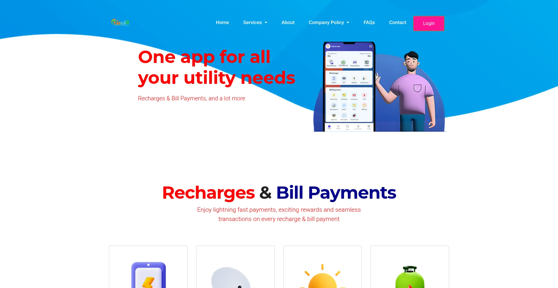 Website screenshot of Tatkalpay.in