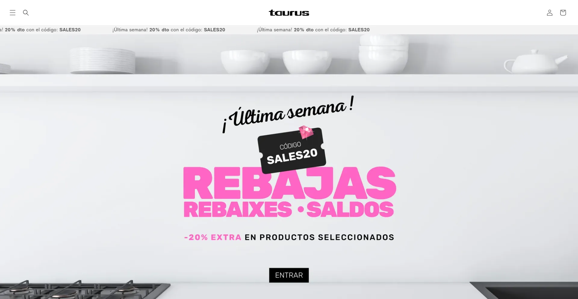 Website screenshot of Taurus-home.com