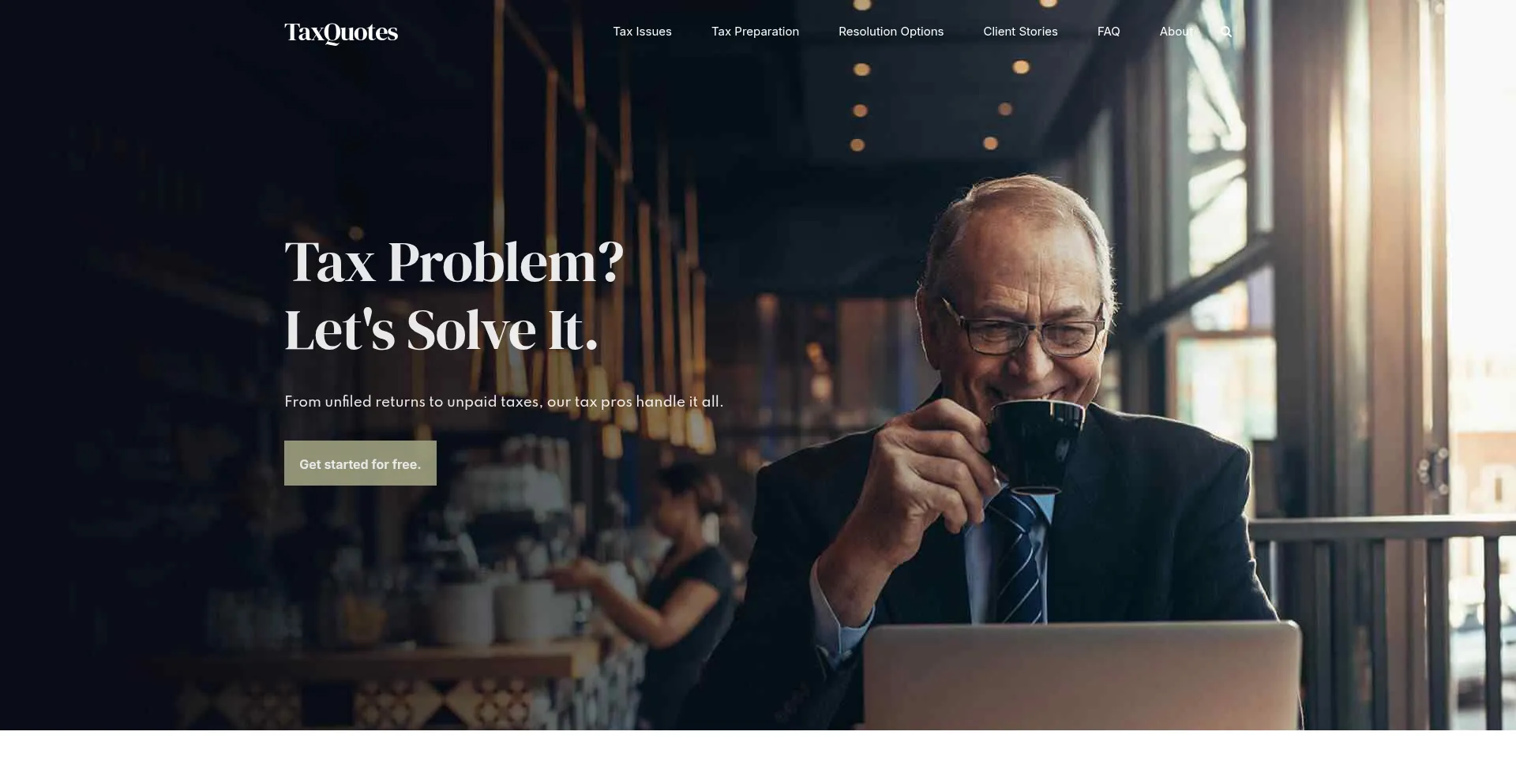 Website screenshot of Taxquotes.com