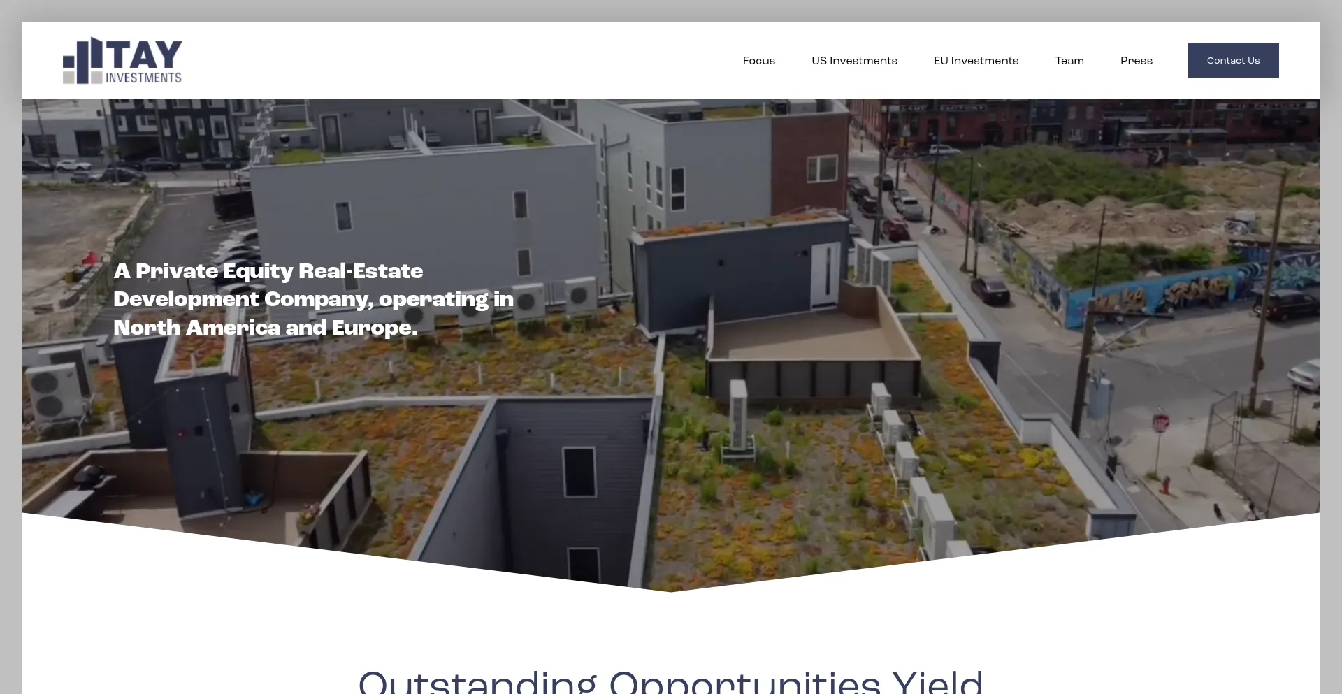 Website screenshot of Tayinvestments.com