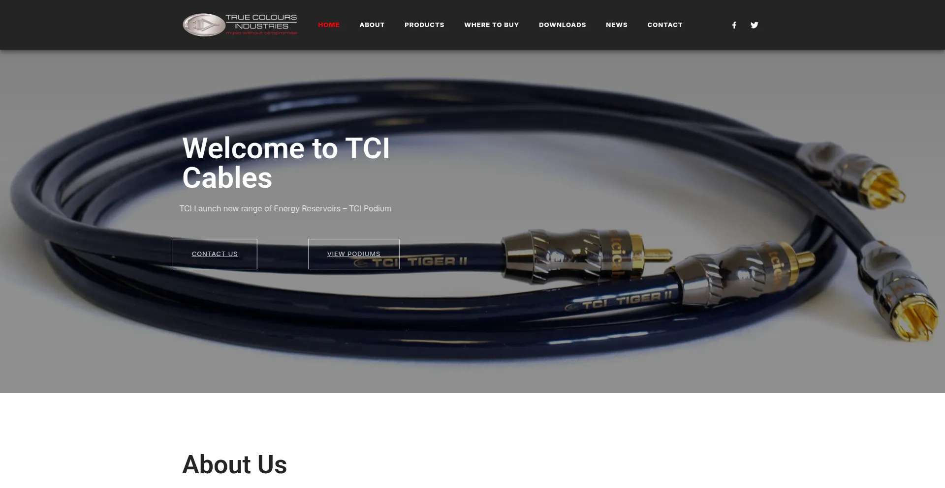 Website screenshot of Tcicables.com