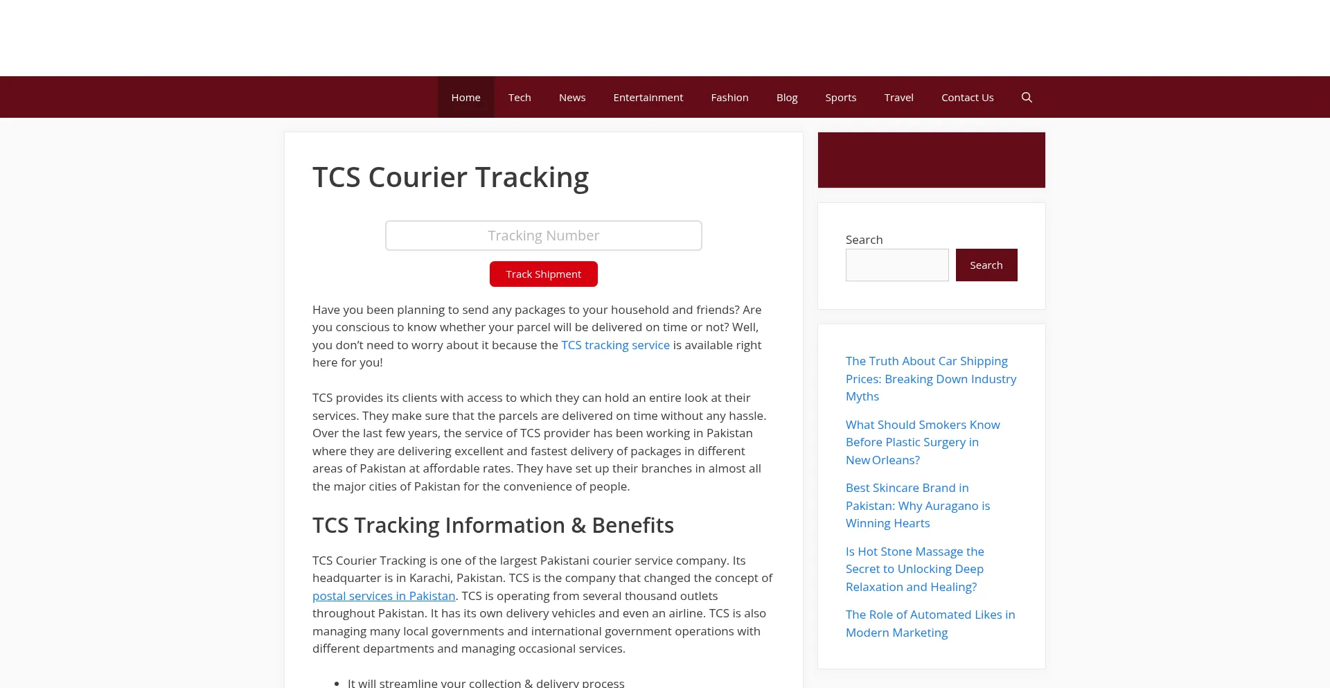 Tcstracking.net Screenshot