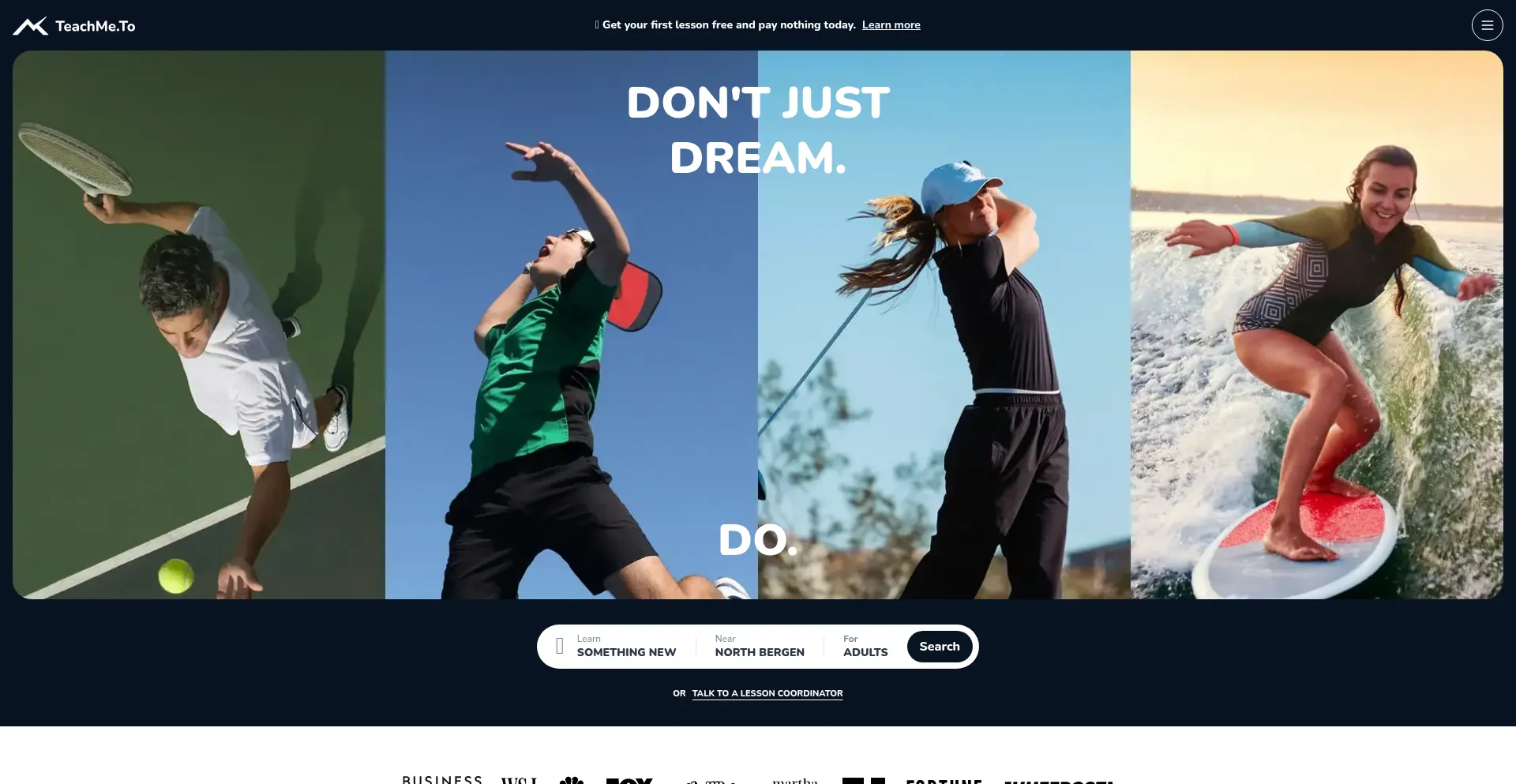 Website screenshot of Teachme.to