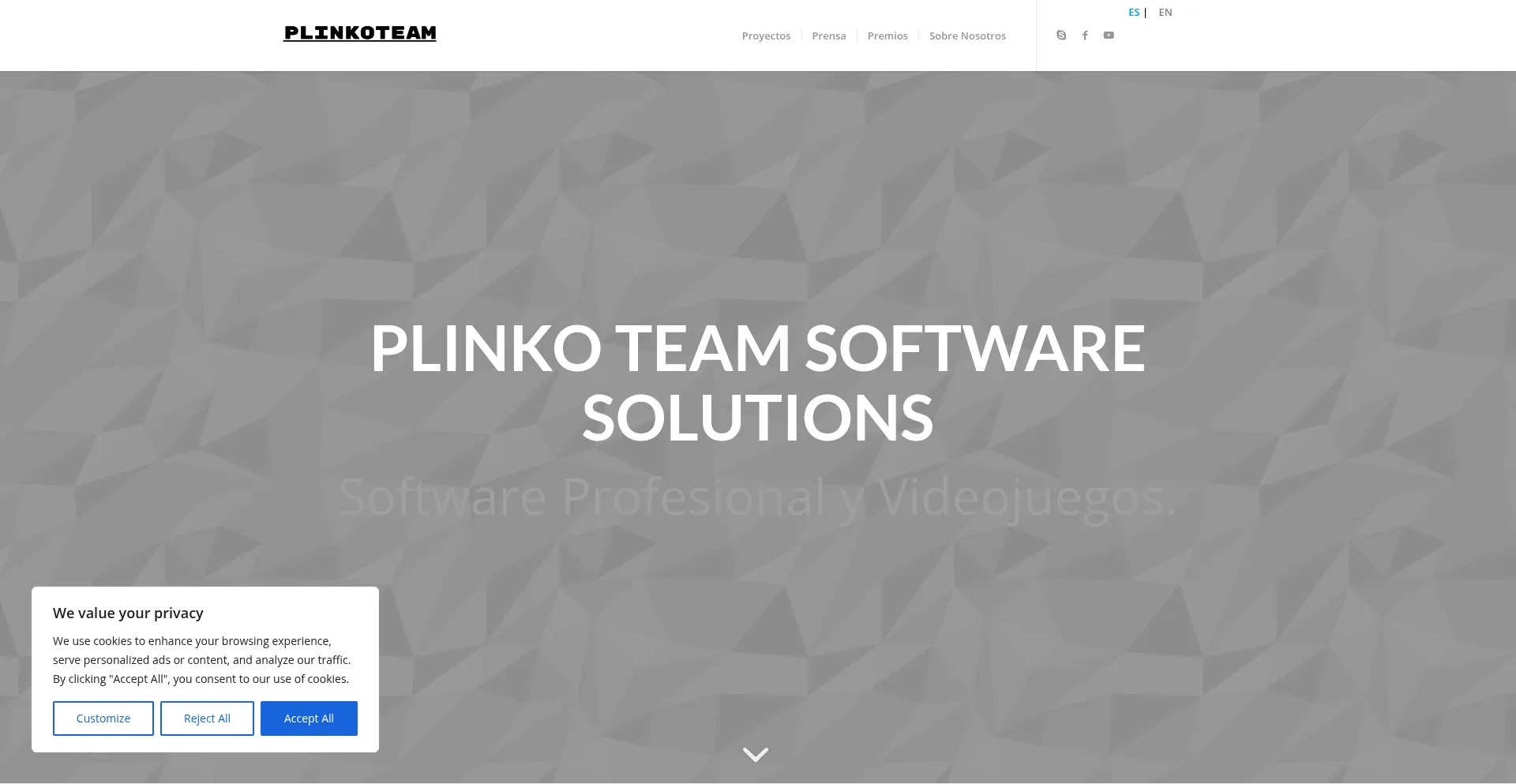 Website screenshot of Team-s.es