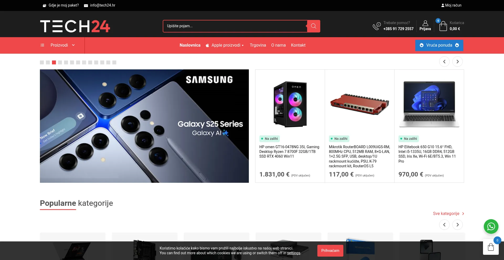 Website screenshot of Tech24.hr
